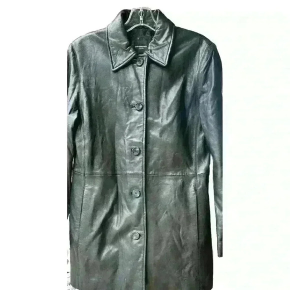 Colebrook & Co. Women’s Size Small Leather Coat Black Mid-Length - Picture 3 of 11